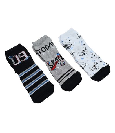 Meia Detroit Casual 3 Pares Masculino