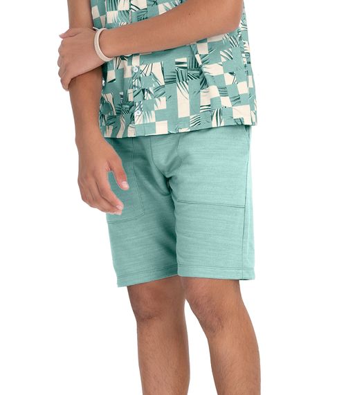 Bermuda Juvenil Masculina Em Moletinho Minty Verde