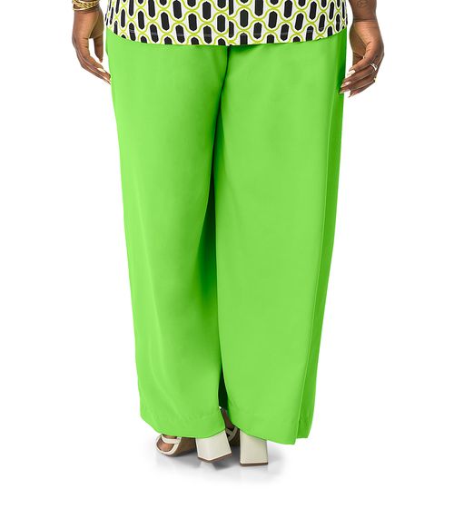 Calça Feminina Plus Size Em Crepe Secret Glam Verde