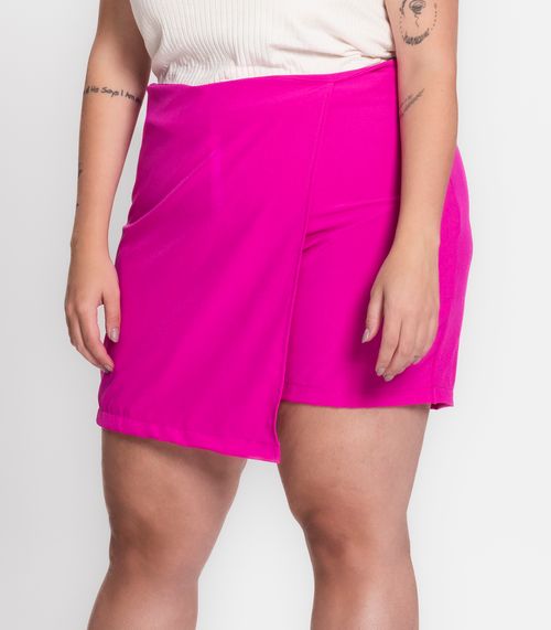 Shorts Saia Feminino Plus Size Secret Glam Rosa