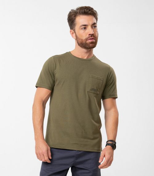 Camiseta Masculina Com Bolso Diametro Verde