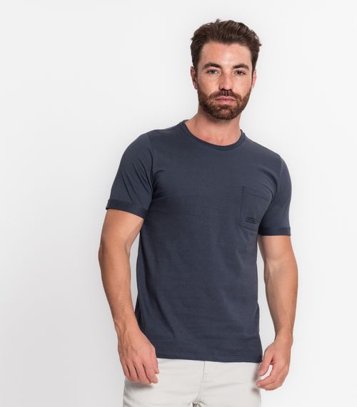 Camiseta Masculina Com Bolso Diametro Cinza