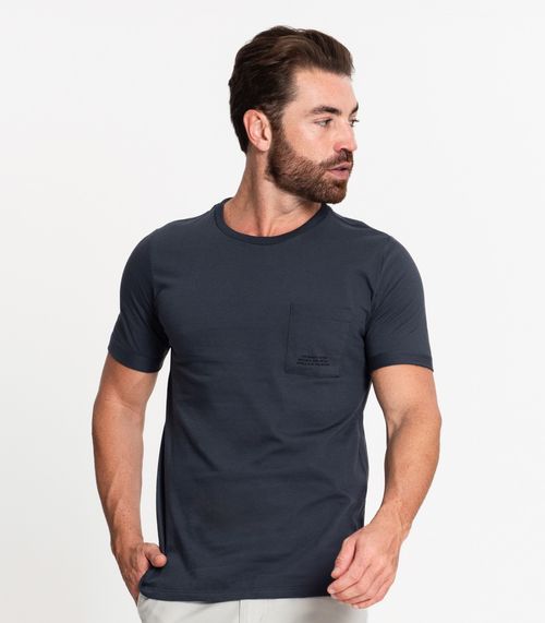 Camiseta Masculina Com Bolso Diametro Cinza