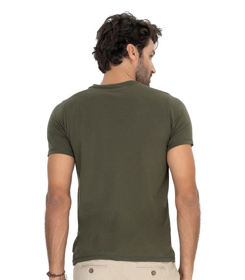 Camiseta Masculina Em Meia Malha Diametro Verde