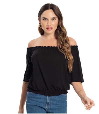 Blusa Feminina Ciganinha Infinita Cor Preto
