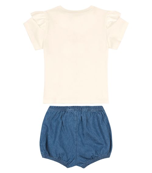 Conjunto Blusa Princess Com Shorts Trick Nick Bege