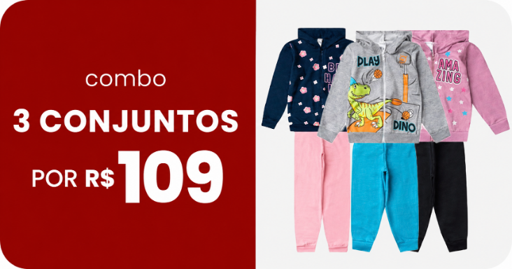Combo 3 conjuntos por R$149