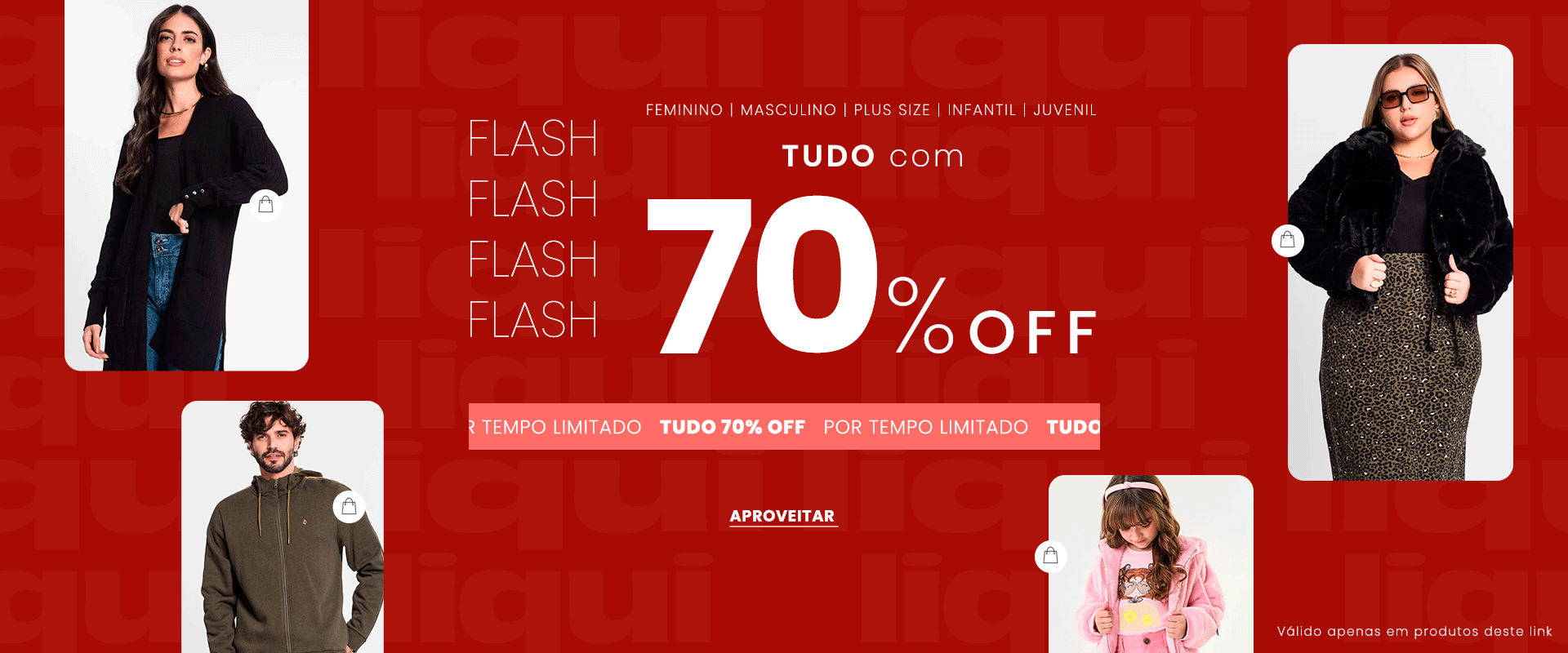 Liquida tudo 70% OFF