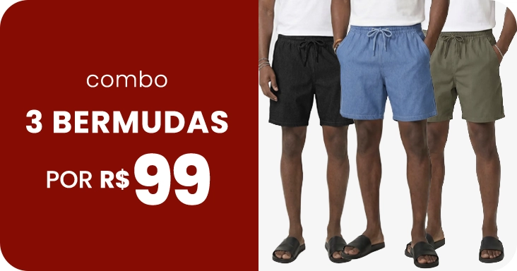 3 Bermudas por R$99