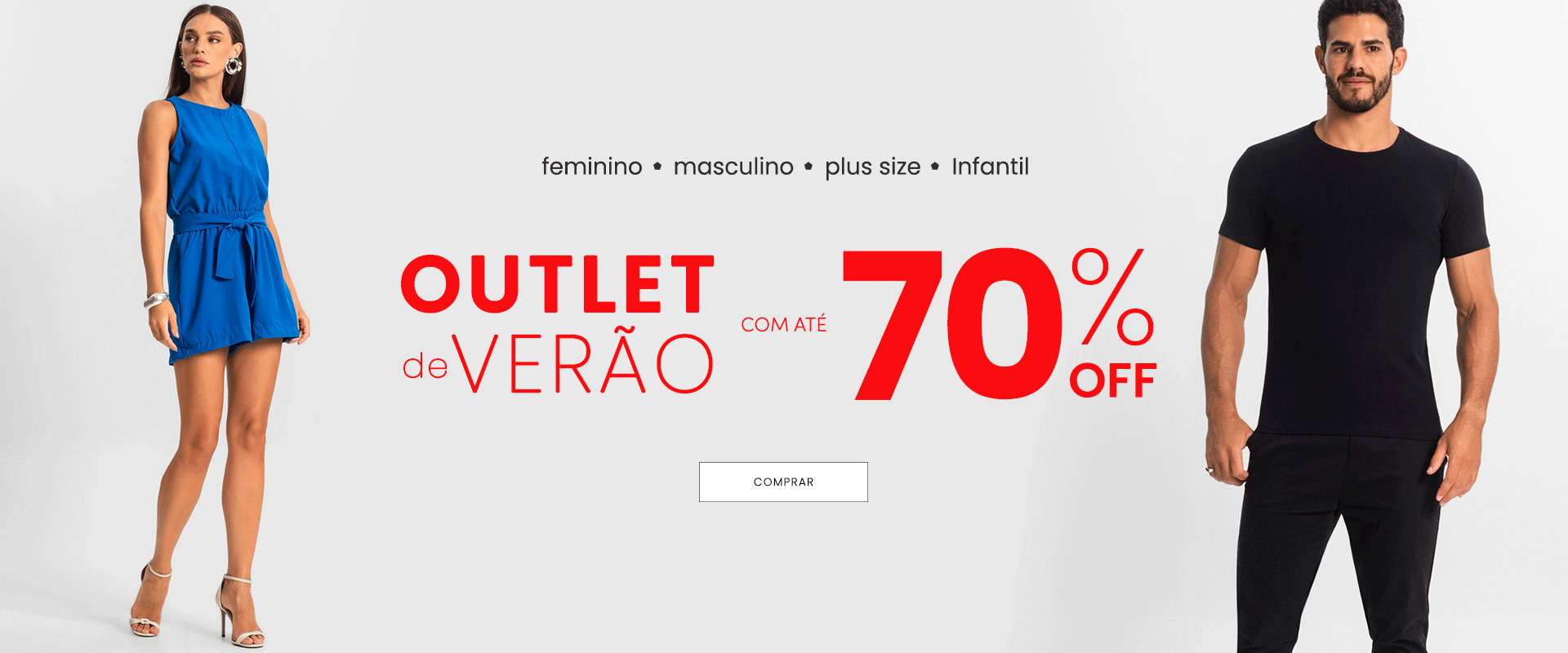 Outlet de verão até 70% Off